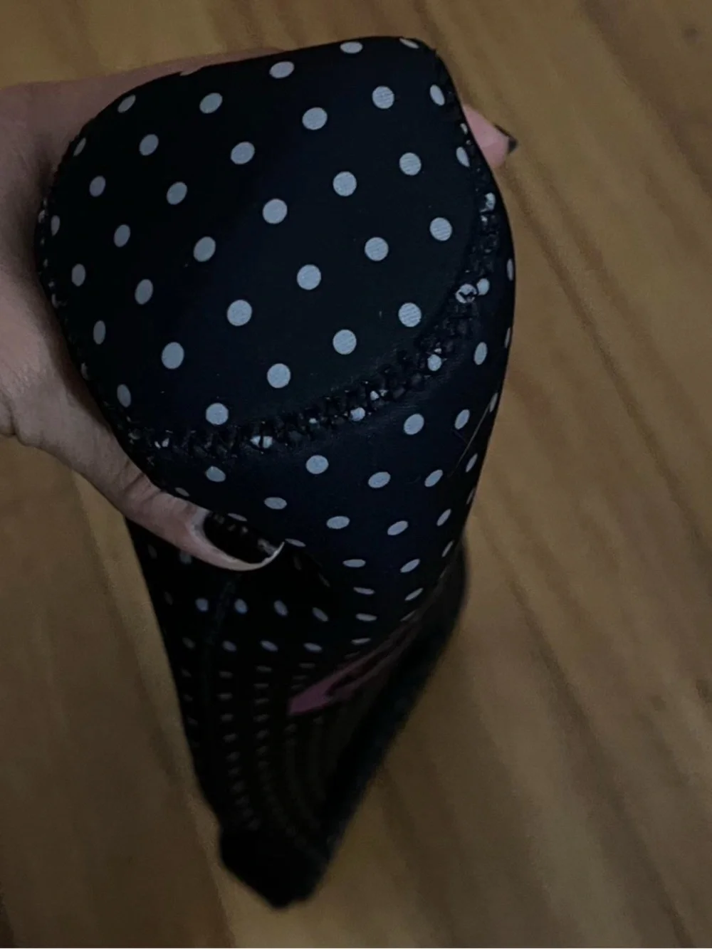 Polka Dot Neoprene Wine Tote with Pink Heart Accent